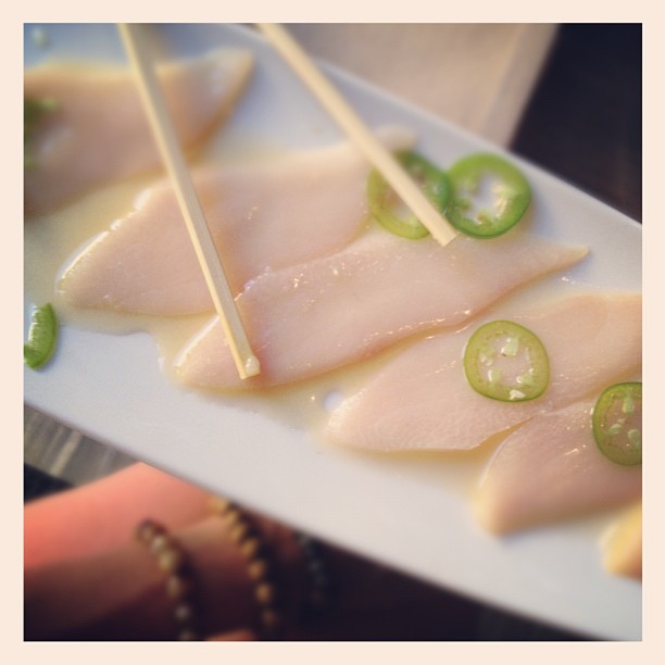 Yellowtail jalepeno w @kendrickstrauch (new #instagram inductee) #ramshackleglam