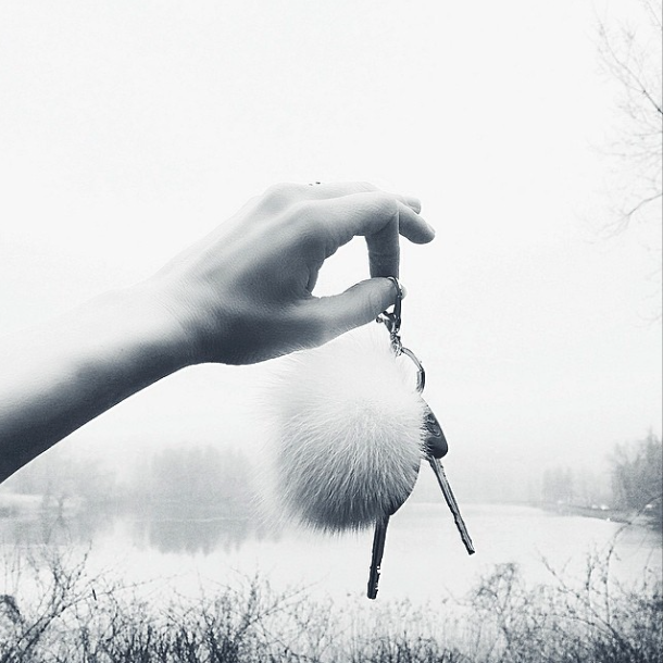 faux fur keychain