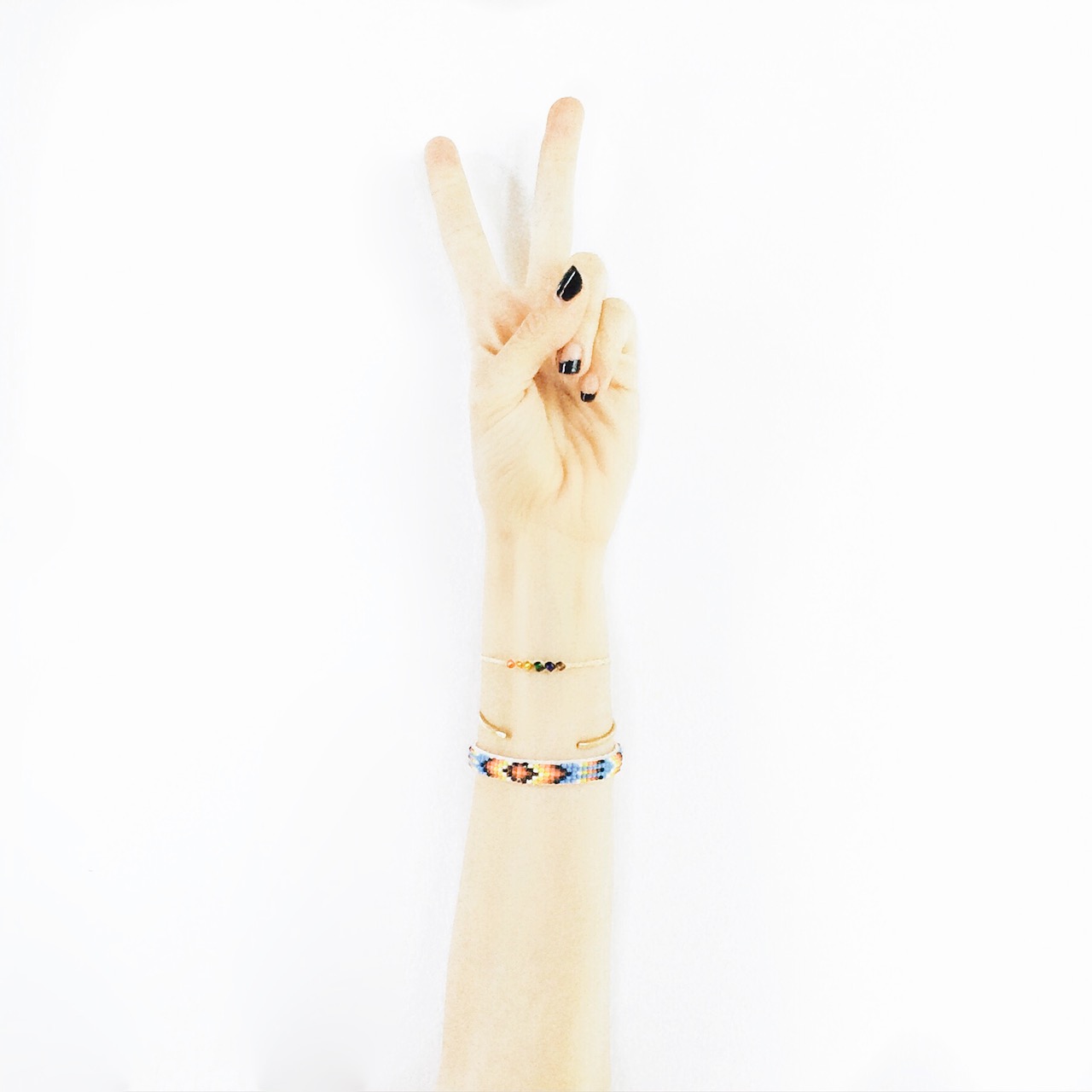 boho bracelet rainbow bead woven