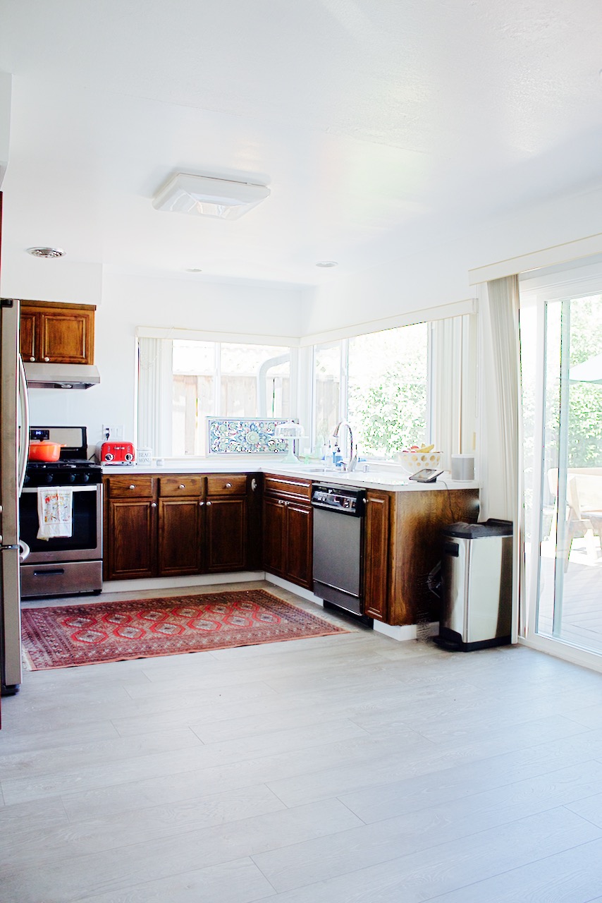 vintage beautiful woven rug kitchen
