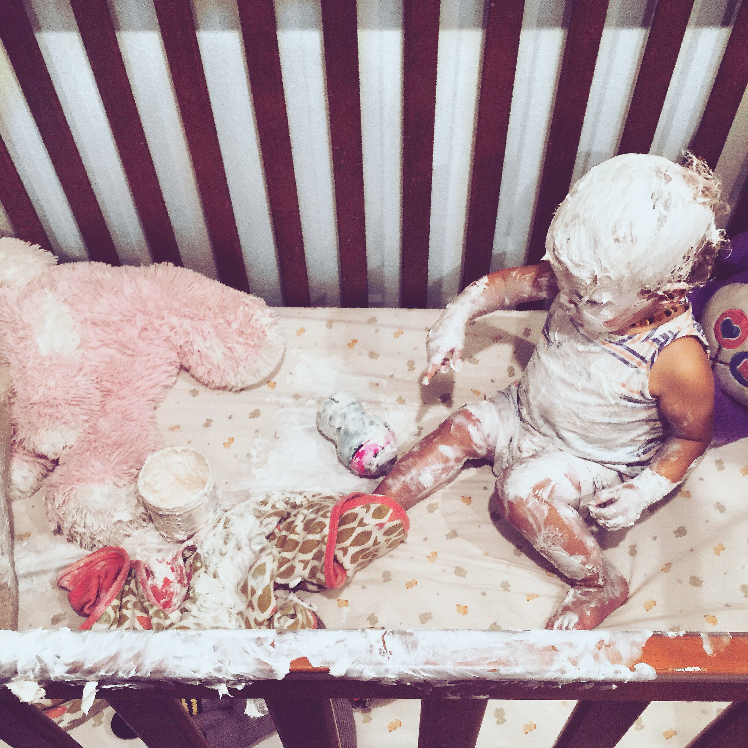 diaper cream in baby's hair