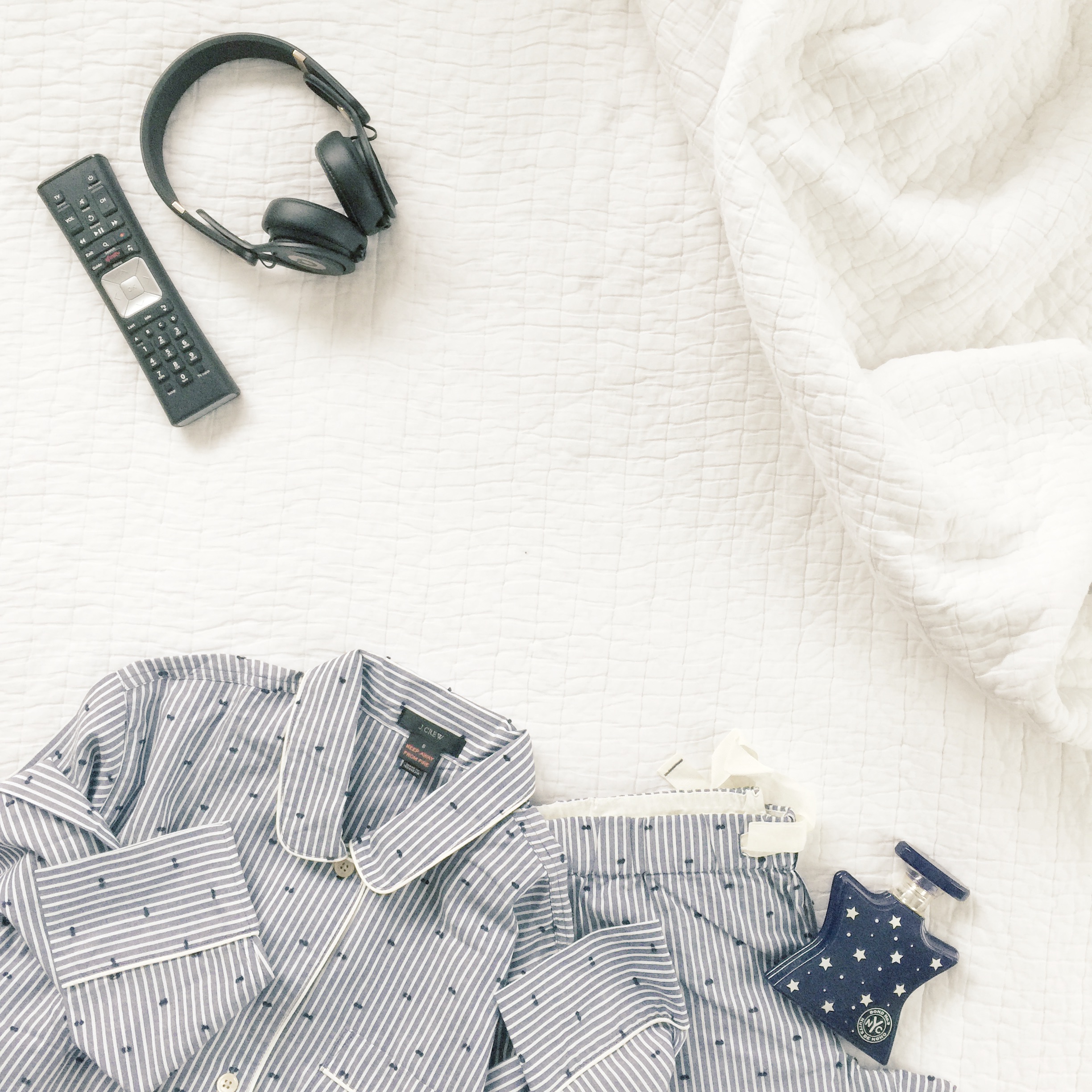 J crew pajamas for Christmas morning and a pair of black Beatz headphones