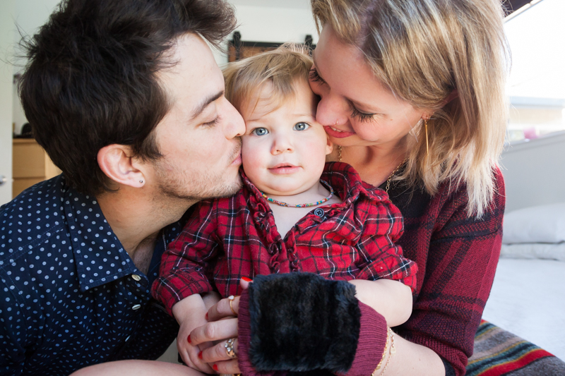 Jordan Reid, husband Kendrick Strauch, and daughter