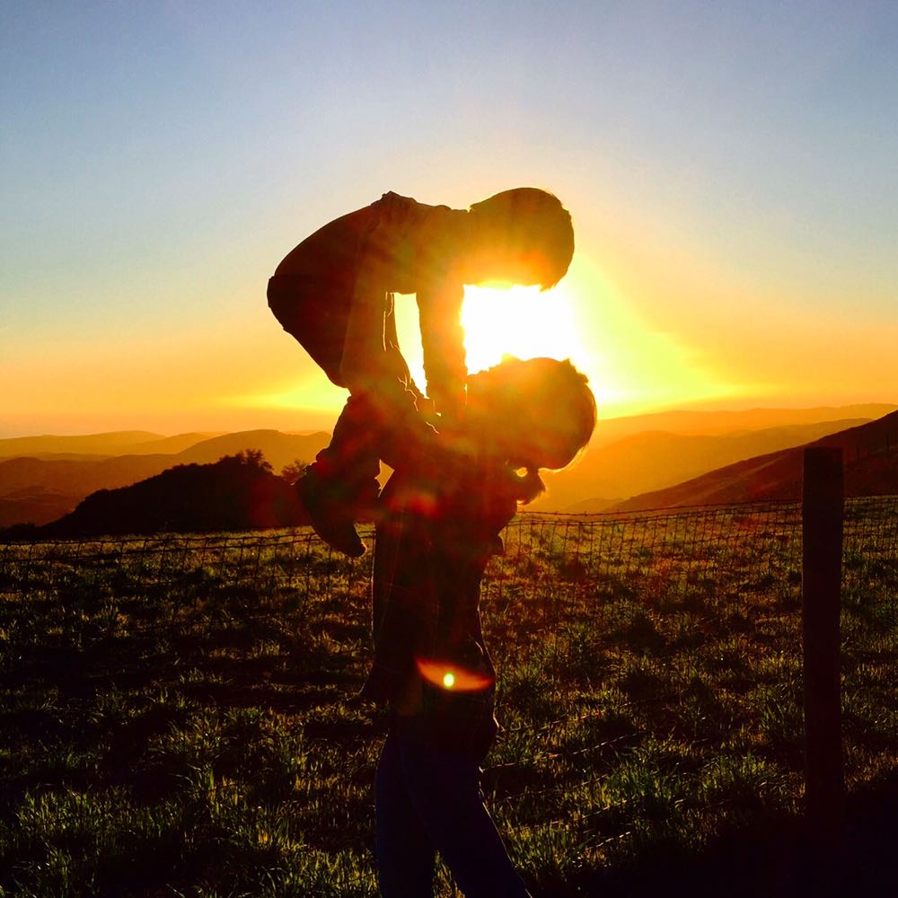 Sunset road trip with my son