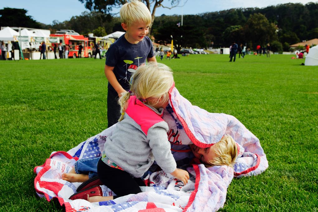 Off the grid food trucks in Presidio Park San Francisco