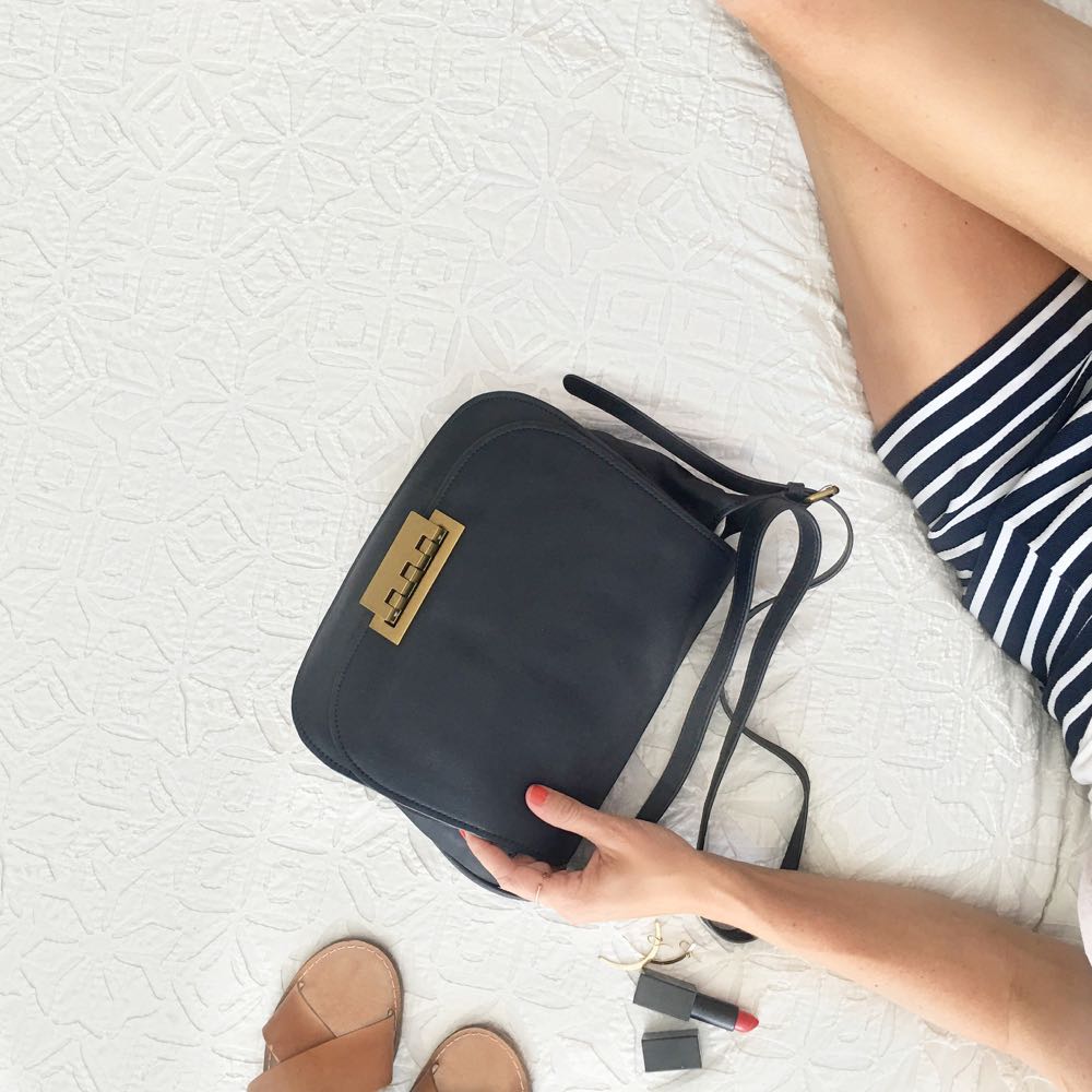 Zac by Zac Posen navy saddle bag