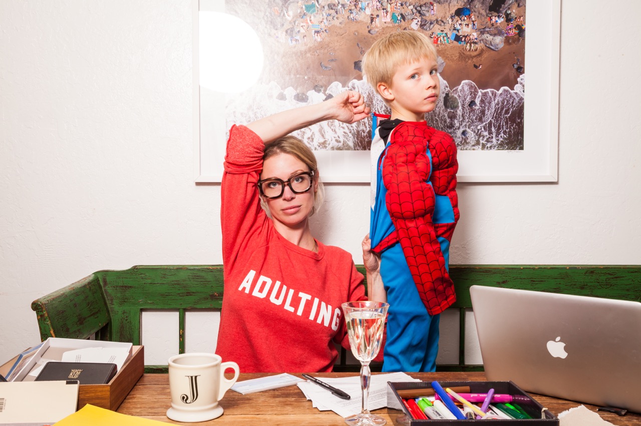 the adulting sweatshirt from glam camp and ramshackle glam
